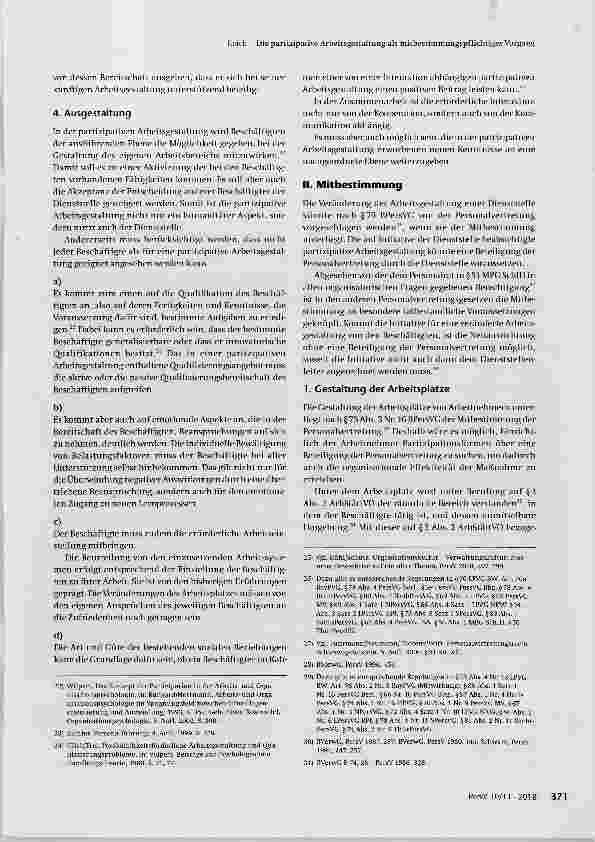 Vorschauseite 3: Die partizipative Arbeitsgestaltung als mitbestimmungspflichtiger Vorgang