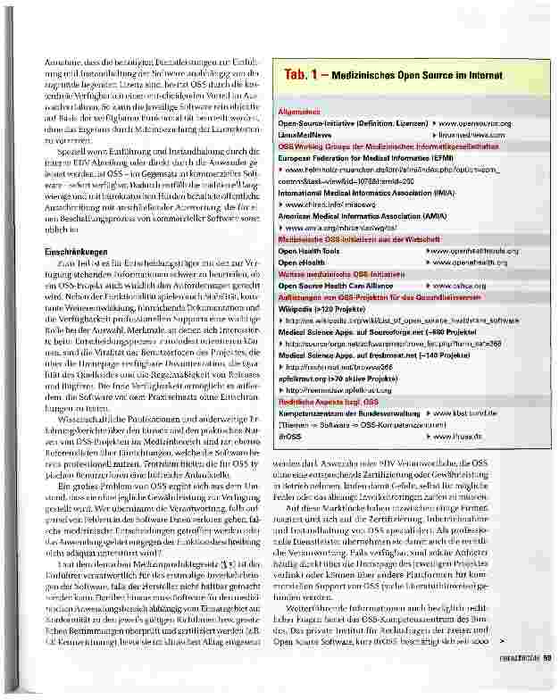 Vorschauseite 2: Open Source - Vorund Nachteile für den Einsatz im Gesundheitswesen