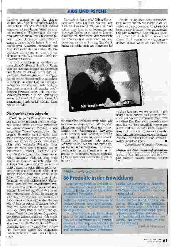 Vorschauseite 3: Ein Leben lang in Abwehrhaltung / Ein Erklärungsversuch aus psychosomatischer Sicht /// AIDS und Psyche