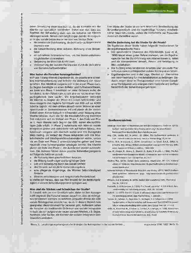 Vorschauseite 2: Langfristige ergotherapeutische Strategien zur Reintegration in das soziale Umfeld am Beispiel einer Frau mit Guillain-Barre-Syndrom: Eine Fallstudie