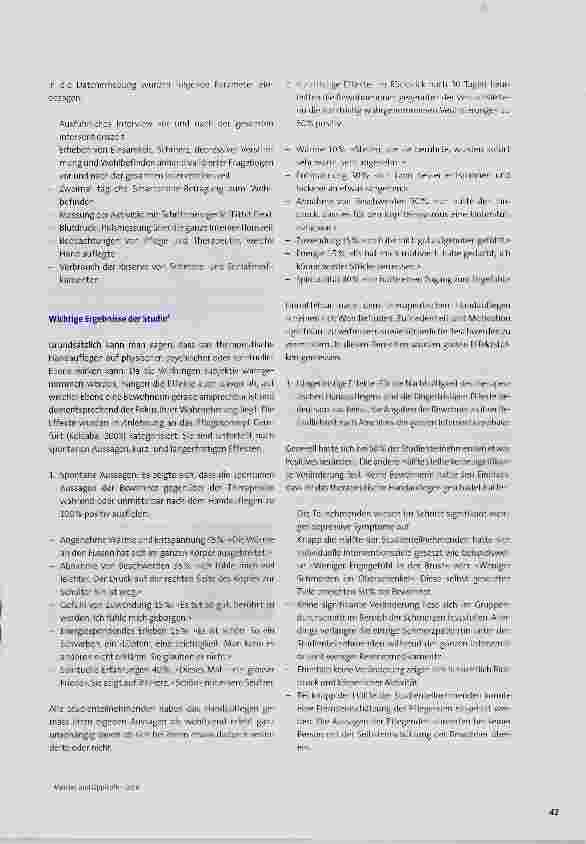 Vorschauseite 2: Handauflegen hellt die Stimmung auf eine innovative Studie zeitigt ermutigende Resultate