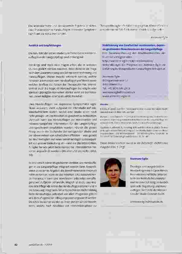 Vorschauseite 3: Handauflegen hellt die Stimmung auf eine innovative Studie zeitigt ermutigende Resultate