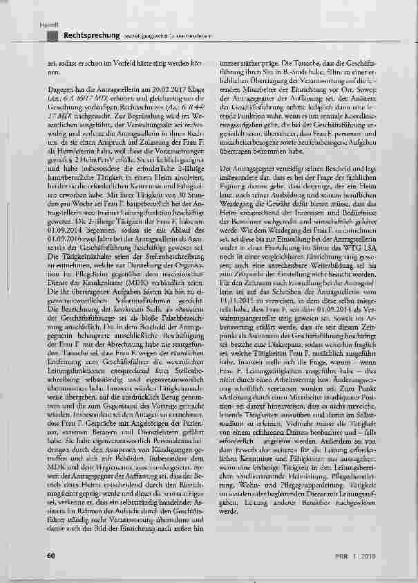 Vorschauseite 3: Beschäftigungsverbot für eine Heimleiterin