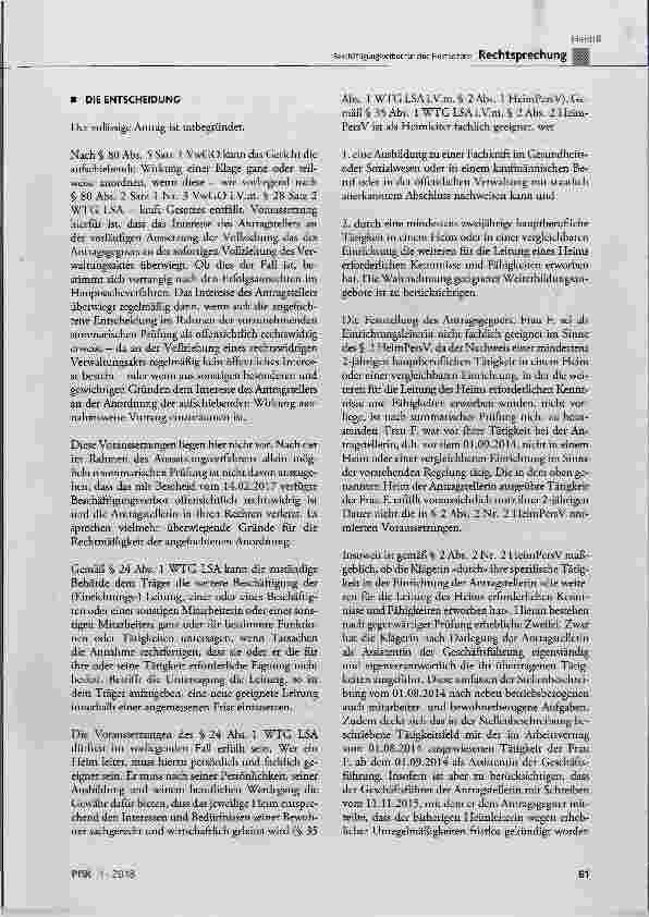Vorschauseite 4: Beschäftigungsverbot für eine Heimleiterin