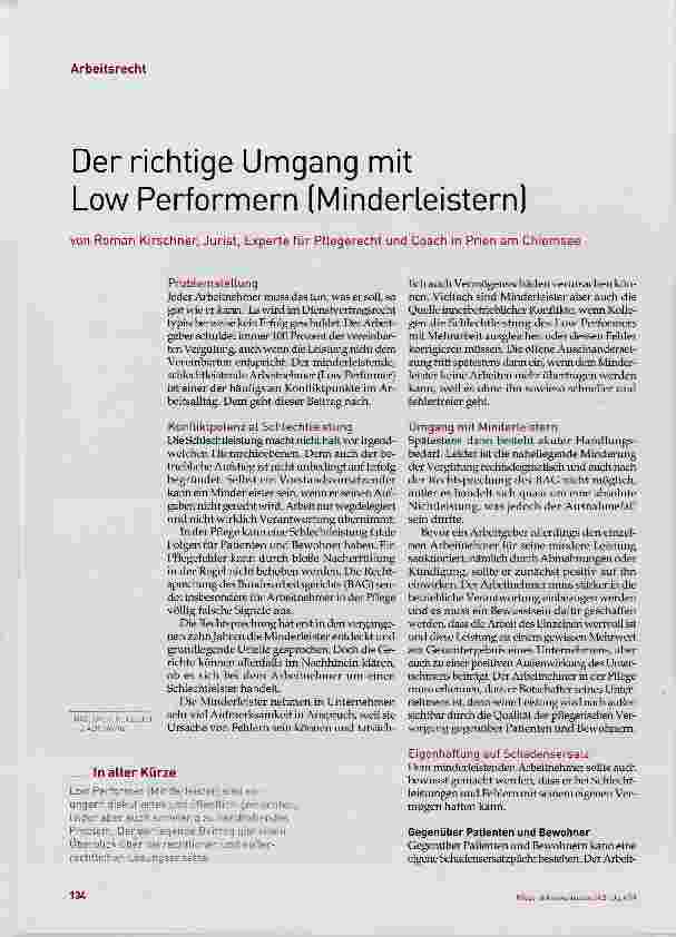 Vorschauseite 1: Der richtige Umgang mit Low Performern (Minderteistern)