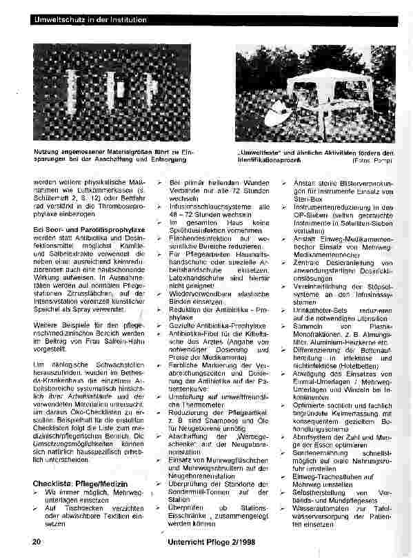Vorschauseite 3: Umweltschutz in Krankenhäusern und Altenheimen