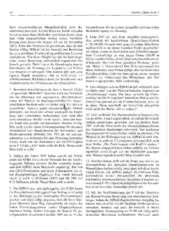 Vorschauseite 2: 13 Thesen zum Thema IQWIG