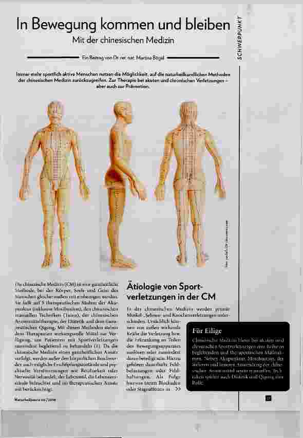 Vorschauseite 1: In Bewegung kommen und bleiben Mit der chinesischen Medizin