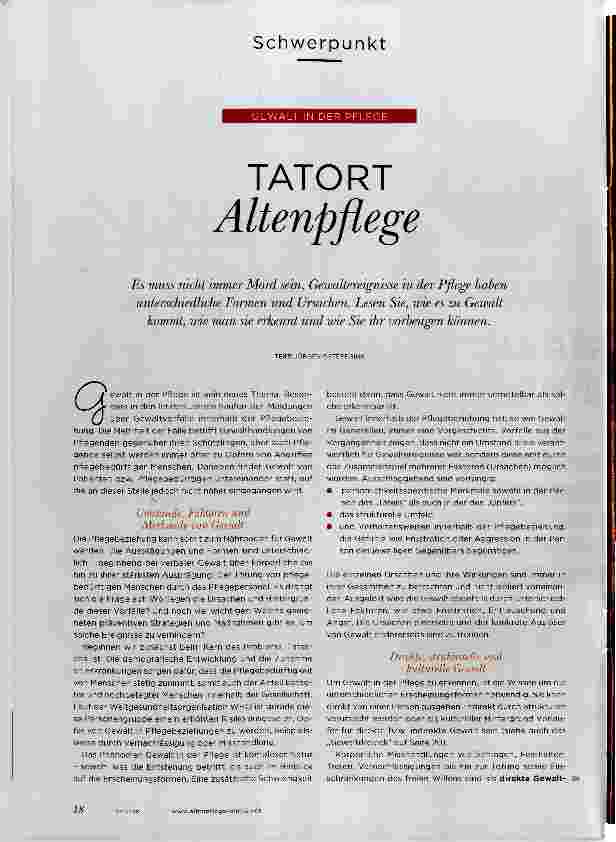 Vorschauseite 1: Tatort Altenpflege