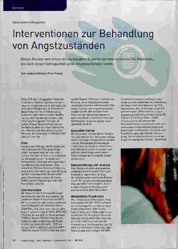 Vorschauseite 1: Interventionen zur Behandlung von Angstzuständen