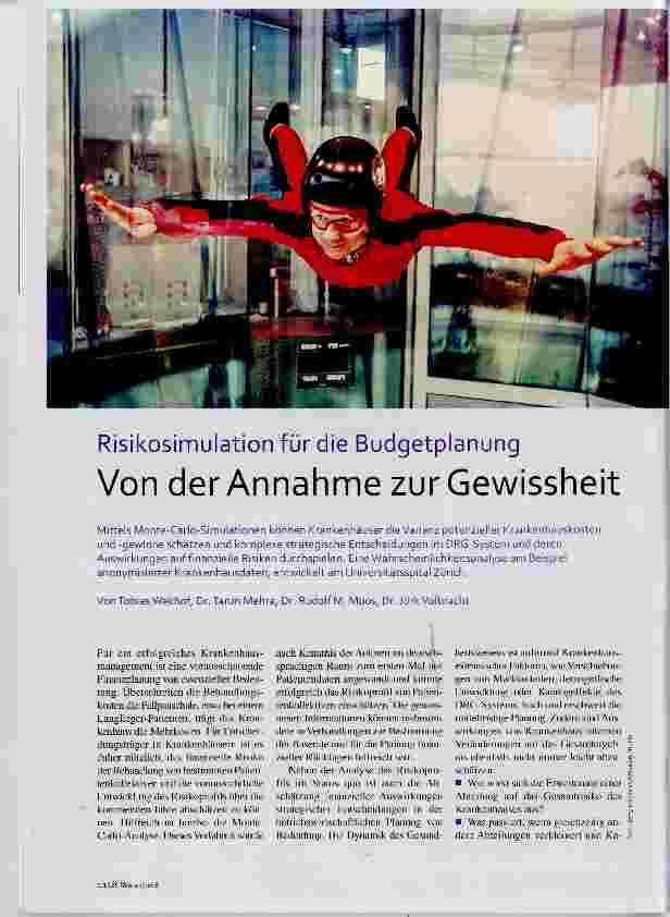 Vorschauseite 1: Risikosimulation für die Budgetplanung Von der Annahme zur Gewissheit