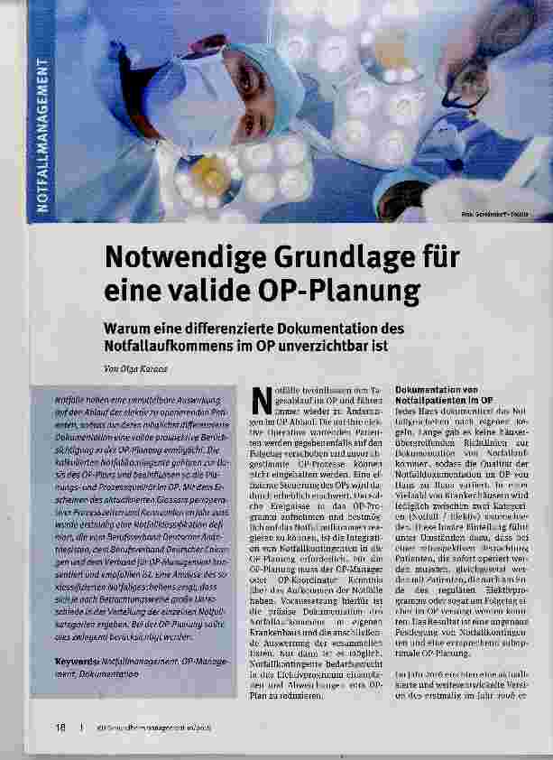 Vorschauseite 1: Notwendige Grundlage für eine valide OP-Planung