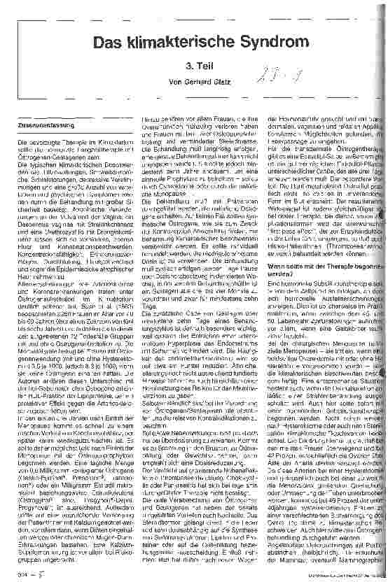 Vorschauseite 1: Das klimakterische Syndrom