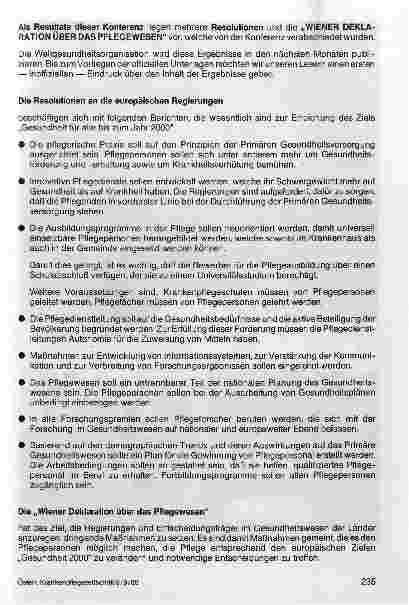 Vorschauseite 4: Europäische Pflegekonferenz der WGO in Wien