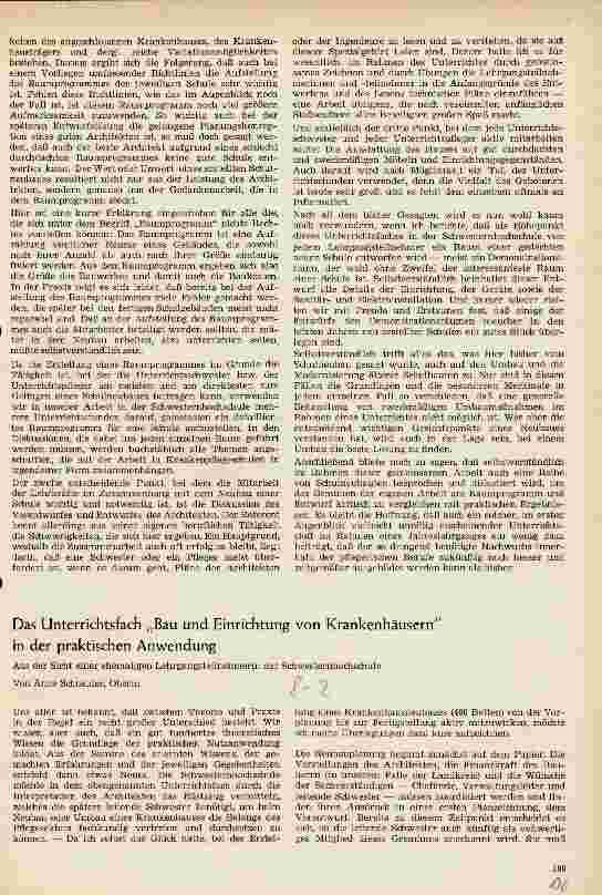 Vorschauseite 1: Das Unterrichtsfach Bau und Einrichtung von Krankenhäusern in der praktischen Anwendung