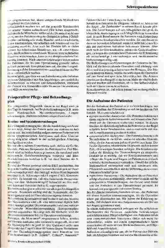 Vorschauseite 2: Pflege von Patienten mit Bauchaortenaneurysma