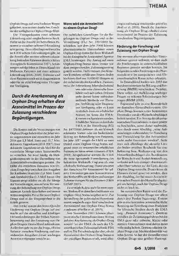 Vorschauseite 2: Orphan Drugs - ein Akt der Balance zwischen Patientenversorgung und Finanzierung