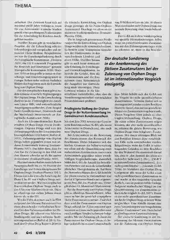 Vorschauseite 3: Orphan Drugs - ein Akt der Balance zwischen Patientenversorgung und Finanzierung