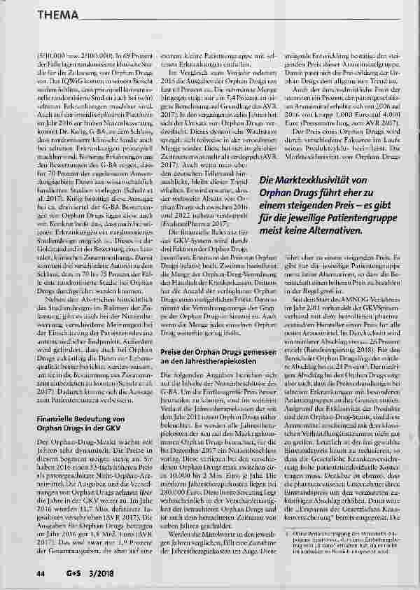 Vorschauseite 5: Orphan Drugs - ein Akt der Balance zwischen Patientenversorgung und Finanzierung