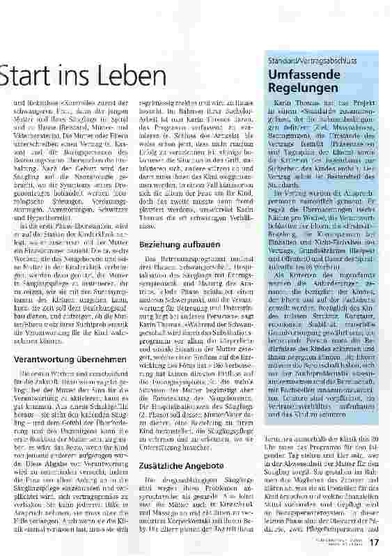 Vorschauseite 2: Unterstützung bei schwierigem Start ins Leben