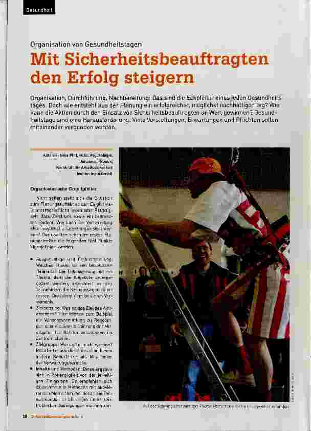 Vorschauseite 1: Mit Sicherheitsbeauftragten den Erfolg steigern