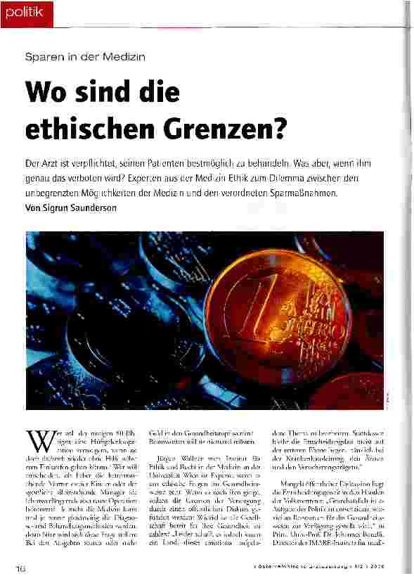Vorschauseite 1: Wo sind die ethischen Grenzen?