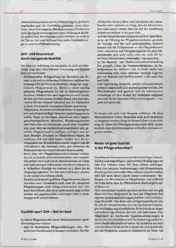 Vorschauseite 2: Kann sich ein Pflegeheim leisten, kein Qualitätsmanagement zu haben?