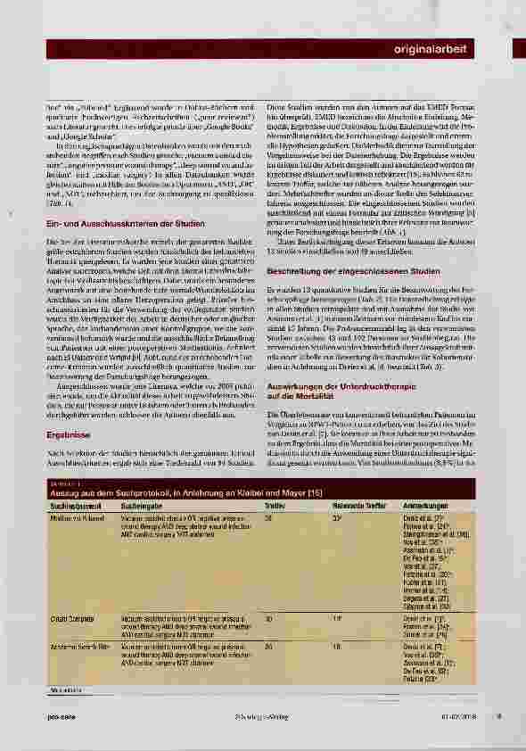 Vorschauseite 3: Unterdrucktherapie bei Mediastinitis nach einer offenen Herzoperation Eine systematische Literaturübersichtsarbeit