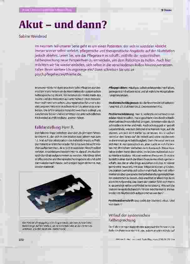 Vorschauseite 1: Akut und dann?