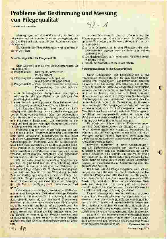 Vorschauseite 1: Probleme der Bestimmung und Messung von Pflegequalität