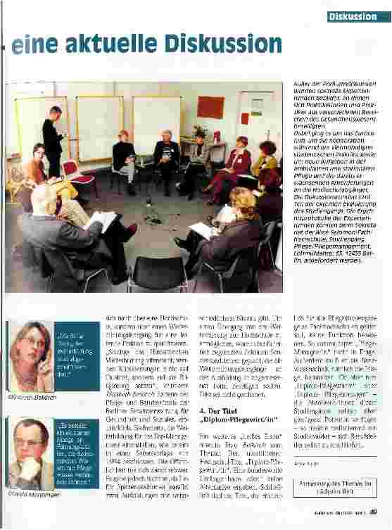 Vorschauseite 2: Perspektive Pflegewirt/in - eine aktuelle Diskussion