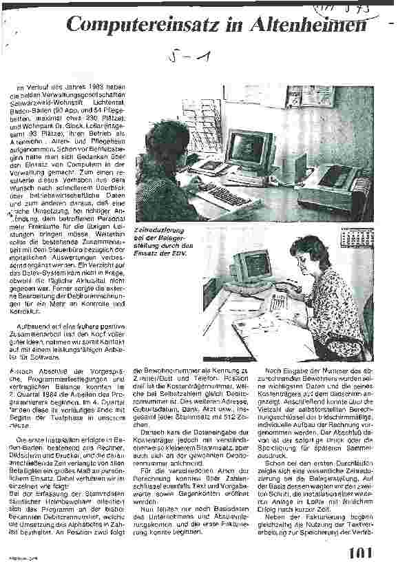 Vorschauseite 1: Computereinsatz in Altenheimen