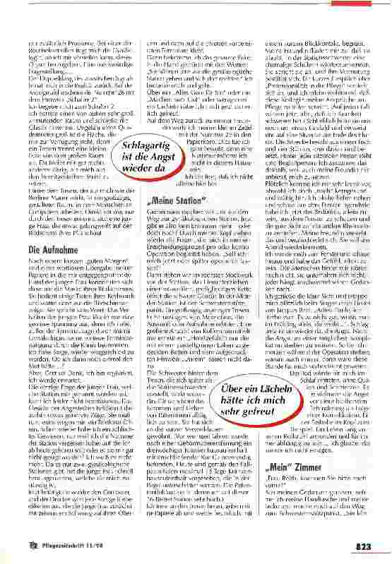Vorschauseite 3: Erfahrungen, die sehr nachdenklich stimmen Zehn Tage Patientin auf einer gynäkologischen Station (Teil 1)