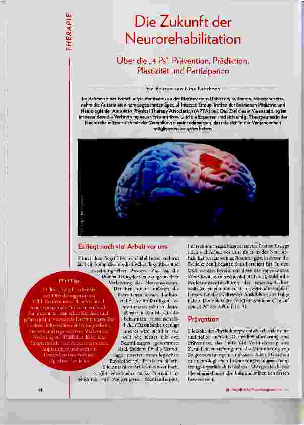 Vorschauseite 1: Die Zukunft der Neurorehabilitation