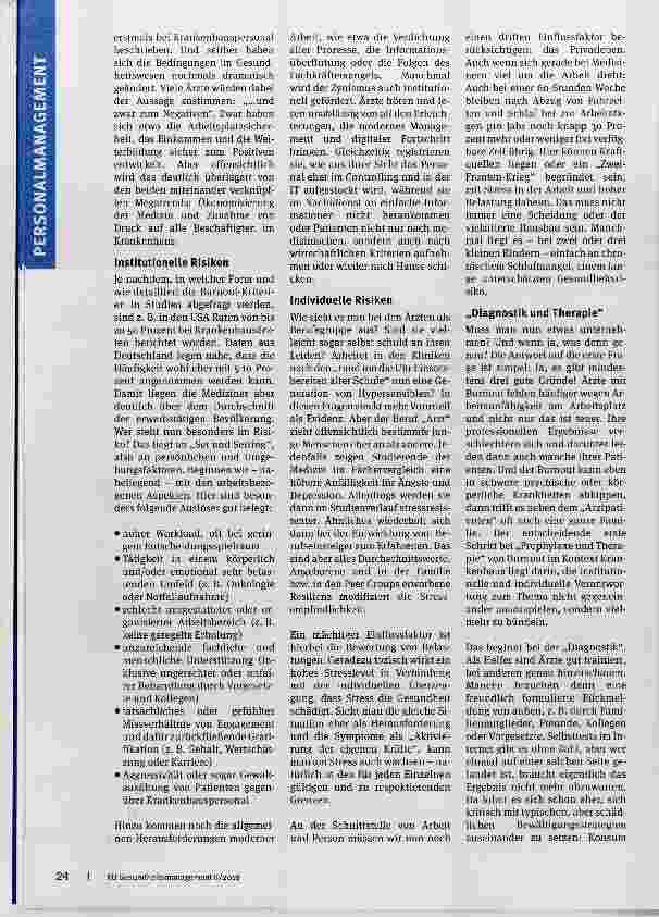 Vorschauseite 2: Burnout bei Ärztinnen und Ärzten