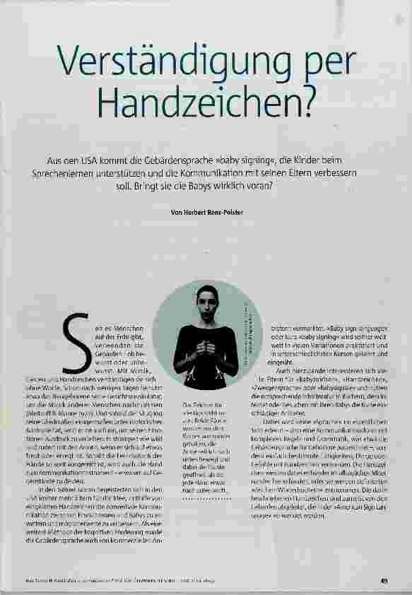 Vorschauseite 2: Verständigung per Handzeichen?