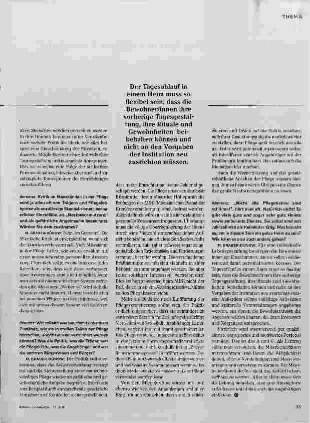 Vorschauseite 2: Zu oft zählt nicht die Qualität der Pflege, sondern die Rendite!
