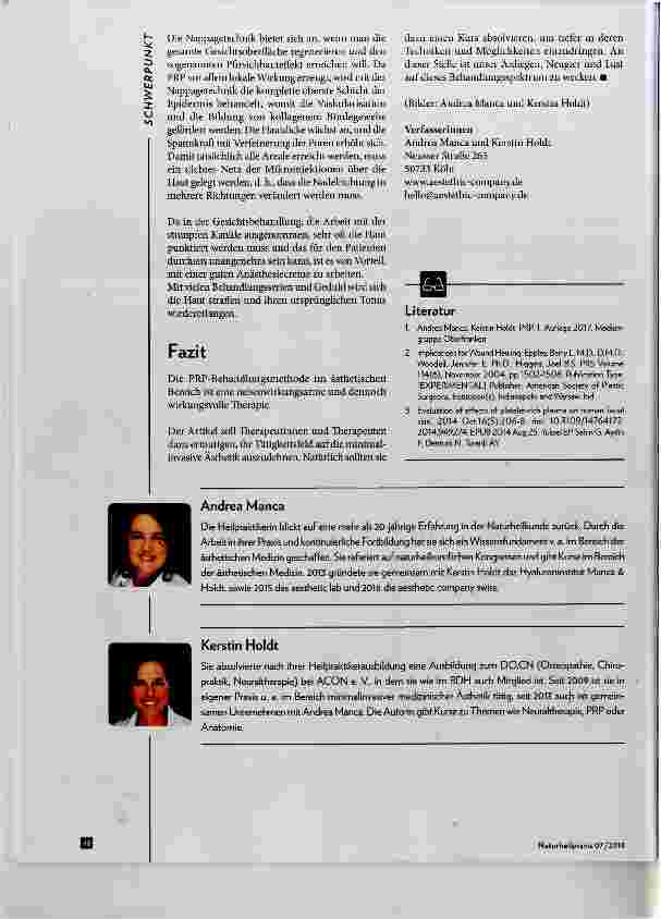 Vorschauseite 6: PRP im ästhetischen Bereich