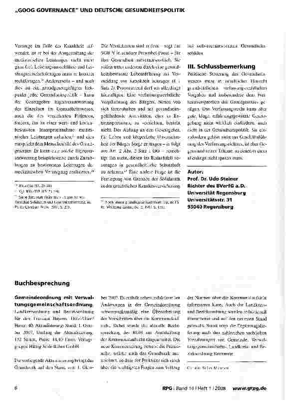 Vorschauseite 4: Qualität politischer Steuerung aus verfassungsrechtlicher Sicht