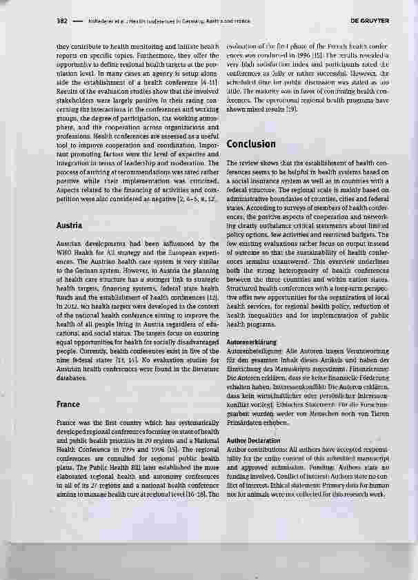 Vorschauseite 3: Gesundheitskonferenzen in Deutschland, Österreich und Frankreich