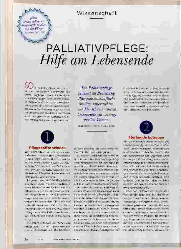 Vorschauseite 1: PALLIATIVPFLEGE: Hilfe am Lebensende
