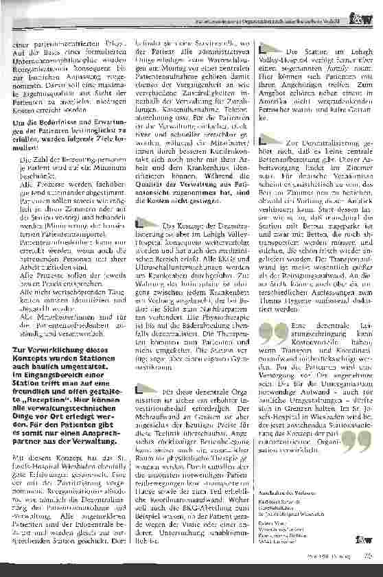 Vorschauseite 2: Patientenorientierte Organisation nach amerikanischem Vorbild