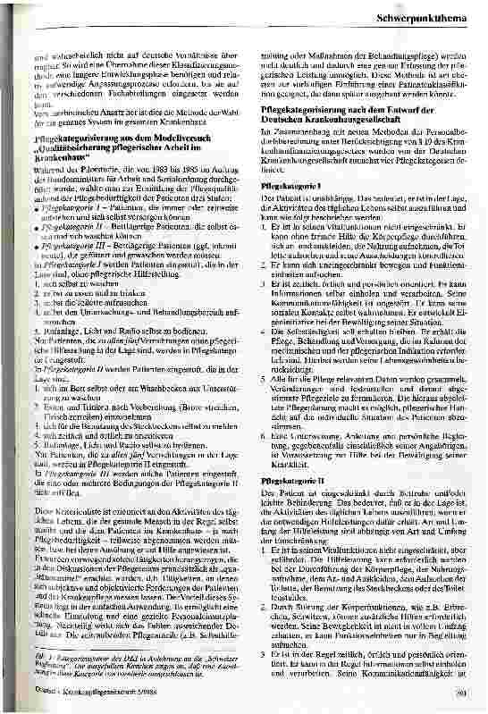 Vorschauseite 3: Kategorisierung der Patienten nach Pflegebedürftigkeit