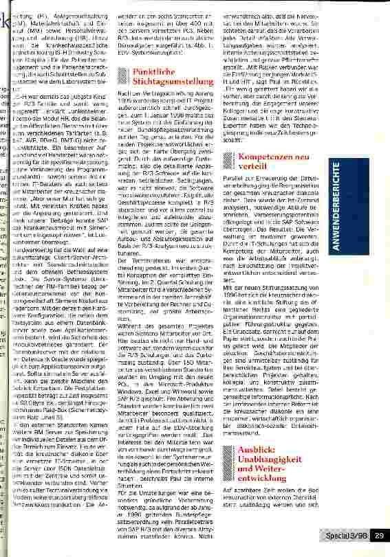 Vorschauseite 2: Unternehmensweites Netzwerk für die kreuznacher diakonie Geschäftsprozesse wurden transparenter und effizienter