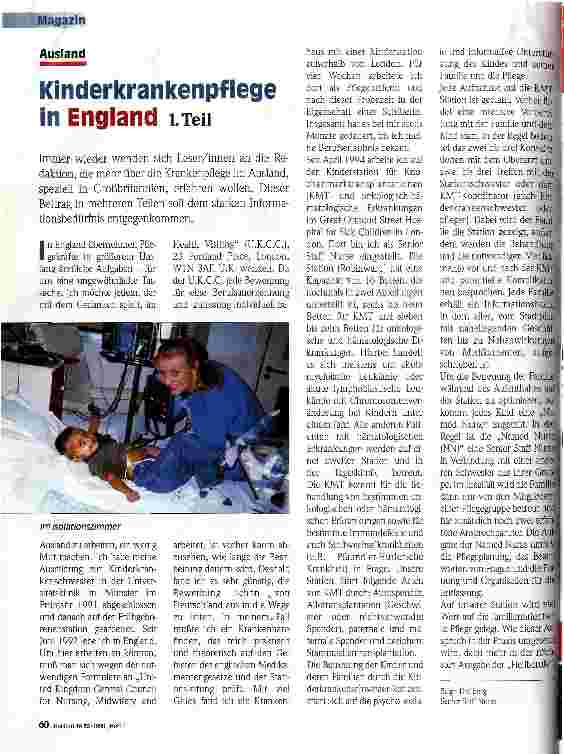 Vorschauseite 1: Kinderkrankenpflege in England 1. Teil