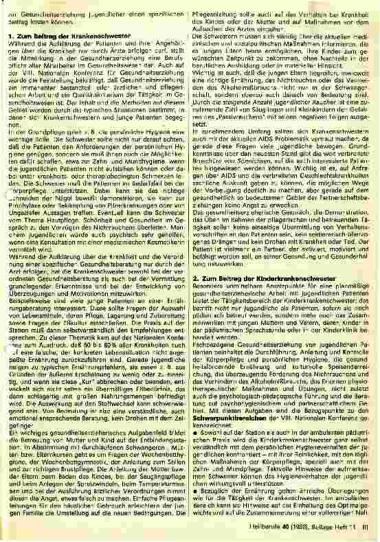 Vorschauseite 3: Jugend und Gesundheit Schwerpunkte für die Tätigkeit mittlerer medizinischer Fachkräfte