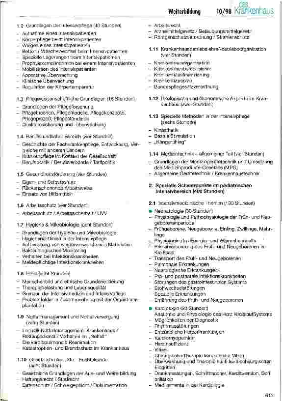 Vorschauseite 6: DKG-Empfehlung zur Weiterbildung für Krankenpflegepersonen in der Intensivpflege (II)