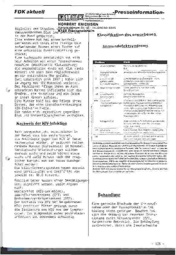 Vorschauseite 2: Berufskrankheit AIDS