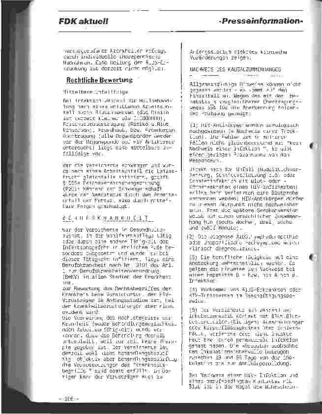 Vorschauseite 3: Berufskrankheit AIDS