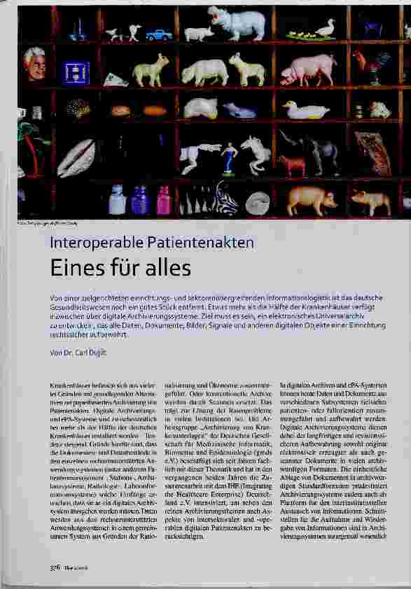 Vorschauseite 1: Interoperable Patientenakten Eines für alles